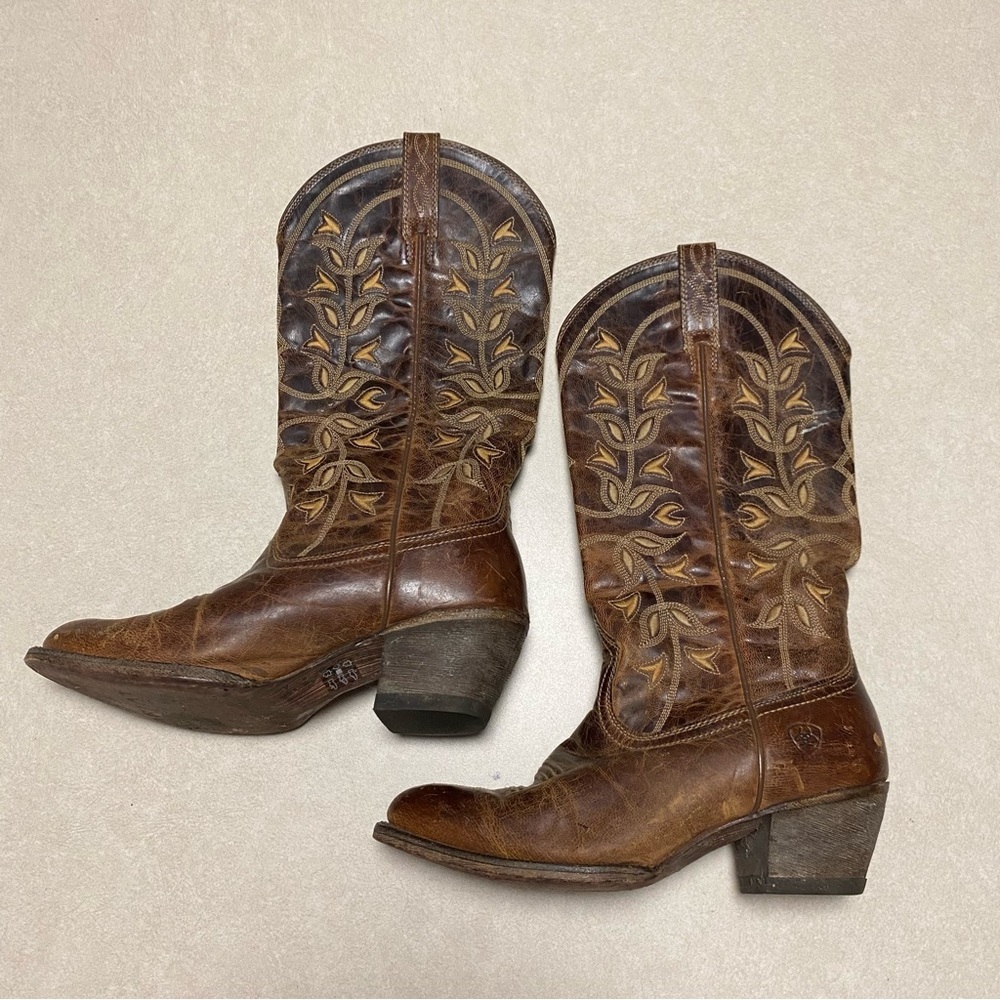Ariat Cowboy Boots Women’s Size 7 Brown Desert Holly Western Cowgirl Boots - Picture 2 of 10